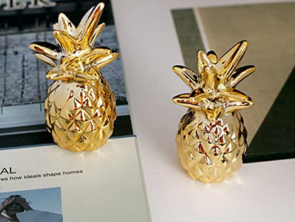Gold Small Animal Statue Pineapple Statue Decor Modern Style Ceramic Pineapple Figurine Statues for Home Decor Accents Living Room Office Table Bookshelf Desk Bedroom Decorative Objects - size: Pineapple