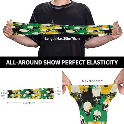 Arm Sleeves Outdoor Garden Sports Cooling Sun Sleeve for Women Men Farm - color: Jamaican Flag Skull