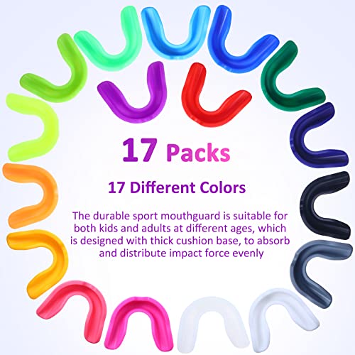 Boao 17 Pack Kids Youth Mouth Guard for Sports, Boys Girls Mouth Guard with Case for Football Lacrosse Basketball Boxing Soccer Taekwondo MMA Karate