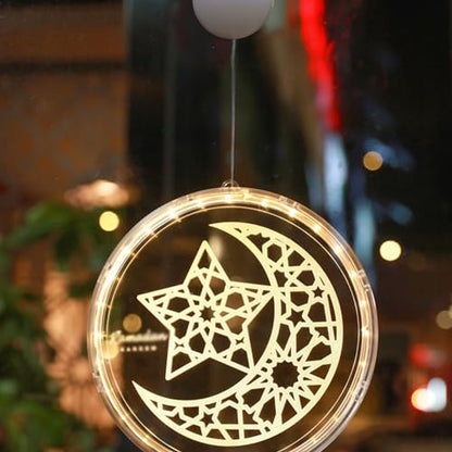 Star and Moon Light Garlands Ramadan Decorations Hanging Ambient Light High Brightness LED Decorative Moon Star Fairy Light for Wedding Party