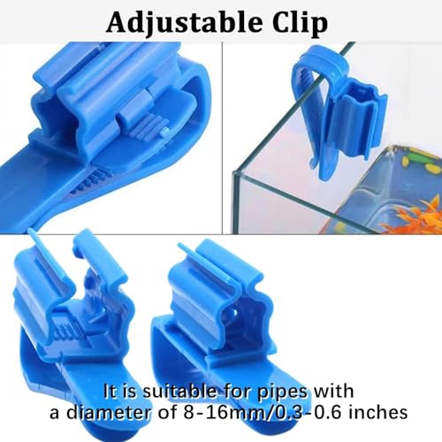 Fish Tank Hose Clamp, 6Pcs Aquarium Hose Holder, Aquarium Air Tube Holder, Multi-Functional Water Pipe Hose Holder with Adjustable Clamp for 0.31""-0.62"" Dia Aquarium Air Pump Accessories