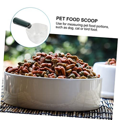 Angoily 1pc Plastic Pet Food Scoop Measuring Scale for Dog and Cat Lightweight and Wear-resistant Food Spoon for Precise Pet Portioning Transparent