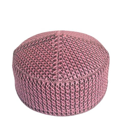 Men's Unisex Muslim Men Prayer Cap Ramadaan Cap Eid Cap Handmade Kufis Namaz Hat Beanie - color: Pink, size: X-Large