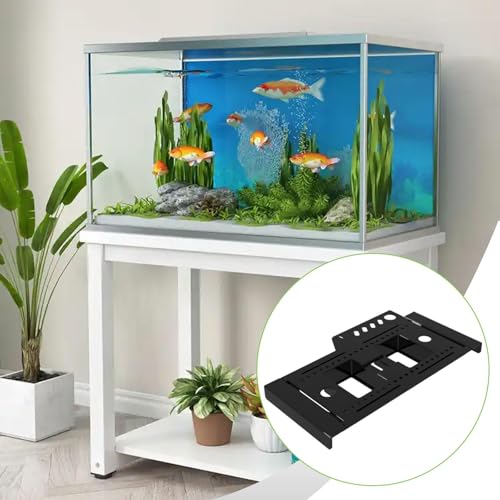 Qianly Fish Tank Storage Rack Tool Storage Holder Organizer with Retractable Accessories PP Construction Easy Installation Suitable for Aquarium, Black