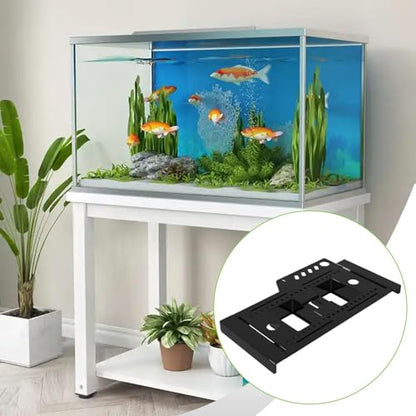 Qianly Fish Tank Storage Rack Tool Storage Holder Organizer with Retractable Accessories PP Construction Easy Installation Suitable for Aquarium, Black