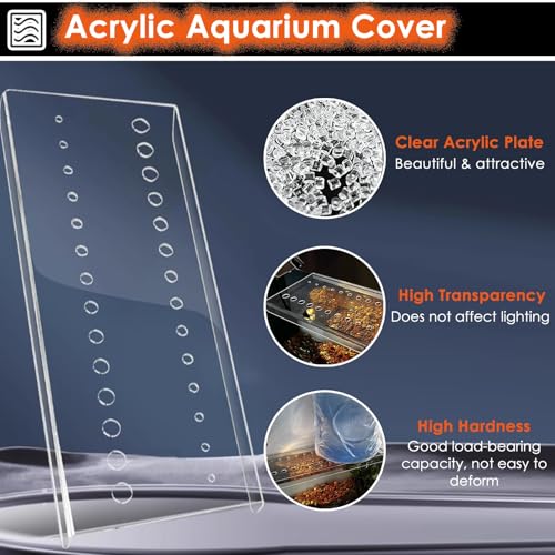 LZMZMQ Custom Size Aquarium Lid, Clear Acrylic Sheet Fish Tank Canopy, Home Outdoor Porch Anti-Fish Jump Cover, Avoid Cat Catching Fish, Top Mount(L45xW40cm/17.7x15.7in) - size: L45xW40cm/17.7x15.7in