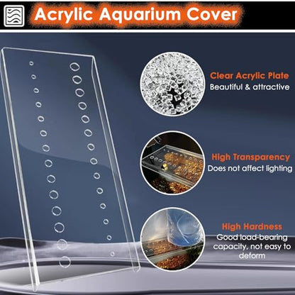 LZMZMQ Custom Size Aquarium Lid, Clear Acrylic Sheet Fish Tank Canopy, Home Outdoor Porch Anti-Fish Jump Cover, Avoid Cat Catching Fish, Top Mount(L30xW30cm/11.8x11.8in) - size: L30xW30cm/11.8x11.8in
