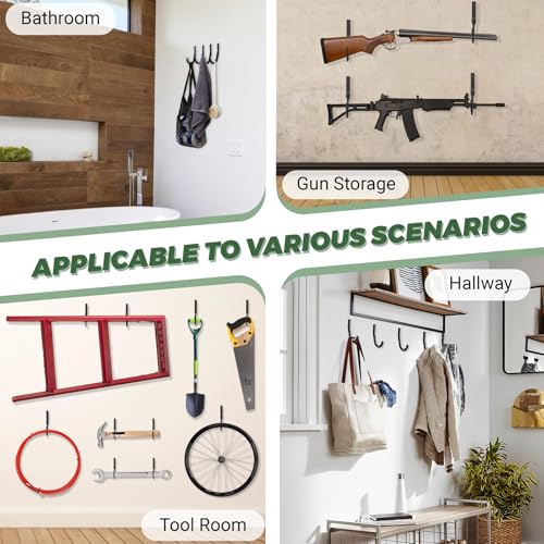 Gun Rack Hook for Gun Safe Shelf Gun Safe Accessory with Cable Lock Hole, Gun Hanger Pistol Organizer for Storage Display - style: 1 Pair