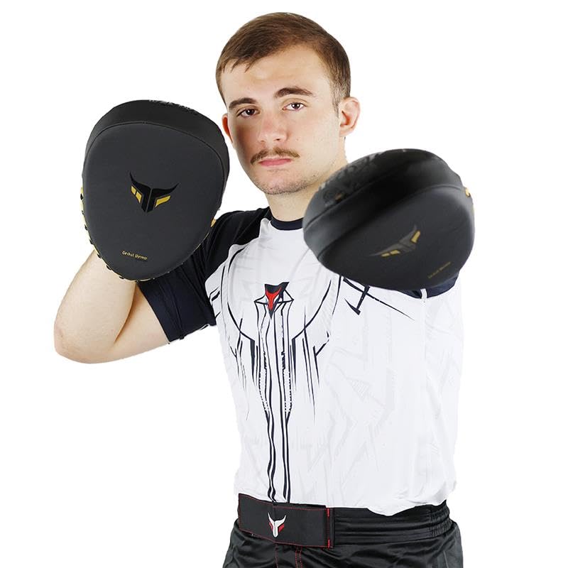 Mytra Fusion Boxing Pads - Focus Mitts MMA Muay Thai Boxing Mitts for Kickboxing Training and Martial Arts - color: Black