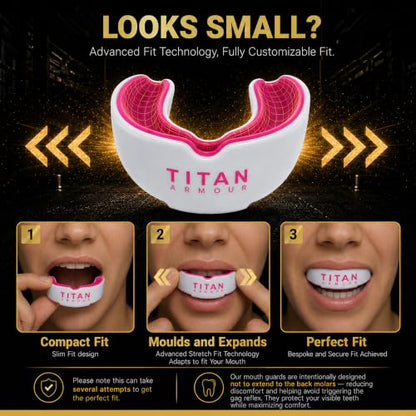 Mouth Guard Boxing, Dual-Layer Boil & Bite Mouthguard, Adult | Premium Dual-Layer | Case Included | Adult & Youth Custom-Fit Mouthpiece | Football, MMA, Hockey, Lacrosse, BJJ, Basketball - color: Pink, size: Adult Age 11+