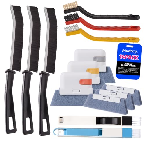 Window Track Cleaner, 14 PCS Crevice Cleaning Brush Kit | For Window Groove, Blinds, Vents, Baseboard, Grout and Shower Door Track Cleaning