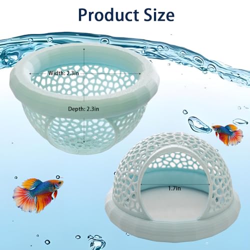 Floating Betta Hammock and Shrimp Feeder, Cave and Hammock, Small Fish Feeding Ring & Resting Spot, Fish Tank Accessories (White) - color: White