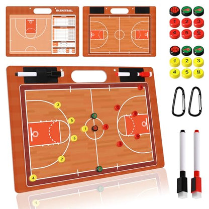 Desoto Dry Erase Double-Sided Premium Coaches Clipboard, Tactical Magnetic Board Kit, Magnetic Coaching Board, Coaches Gift for Coaches(Soccer, Football, Basketball, Baseball) - style: Basketball
