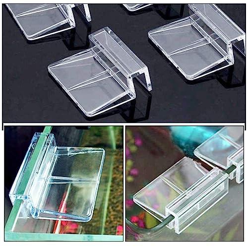 Ipetboom 8pcs Rimless Aquarium Lid Clips Thickness Acrylic Support Brackets for Fish Tanks Easy Install Fish Tank Cover Holders for Open Aquariums