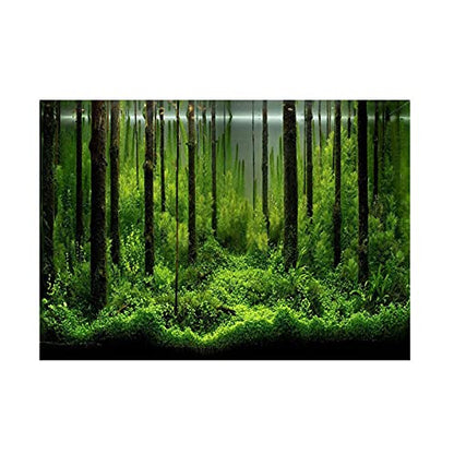 TITA-DONG Fish Tank Background, Forest Tank Aquarium Poster, Aquarium Background Picture, PVC Adhesive Underwater Forest Tank Background Poster Backdrop Decoration Paper(61 * 41cm) - size: 61*41cm