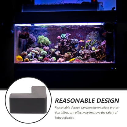 UPKOCH 6pcs Silicone Fish Tank Corner Guards Impact-Resistant Edge Protectors Soft Safety Bumpers for Aquarium and Pet Carrier, Medium Black Corner Guards for Home and Safety