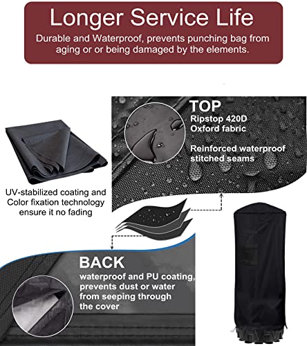 Freestanding Punching Bag Cover - Outdoor Waterproof, Standing Heavy Bag Protective Cover for Boxing Bag - size: 43.3"H x 28"D