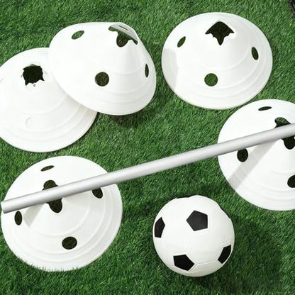 Jumbo Disc Cones Jumbo Soccer Cones with Mesh Bag Giant Large Agility for Soccer Training Adult Sports - color: White