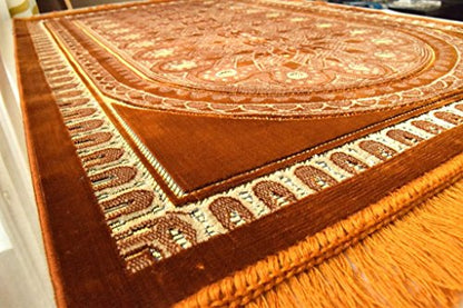 Velvet Turkish Prayer Rug - Ramadan Eid Sajadah, Namaz Mat, Design #3