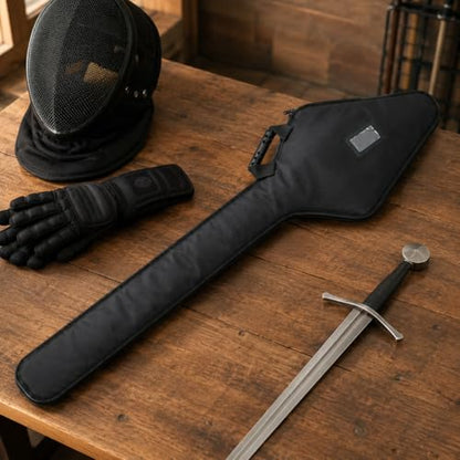 HEMA Sword Bag, 1680D Polyester HEMA Bag for Longsword, Saber, Rapier and Training Weapons, Padded Sword Carrying Case with Shoulder Strap, Black, (Two Sword Basic) - size: One Sword