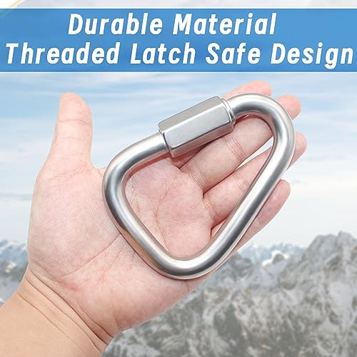 Anvin 1 Pack Large Quick Links M12 4.1Inch Heavy Duty Carabiner Stainless Steel Chain Links Connector Triangle Locking Chain Hooks Screw Links for Camping Outdoor Equipment Hammocks, 3300 Lbs Capacity - style: Triangle, 4.1 Inch, 1 Pack