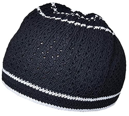 Set 2 PCS Muslim Beanies Kufi Hat for Men AMN-225B Skull Cap Islam Taqiyah Takke Eid Ramadan Gift - color: Color J