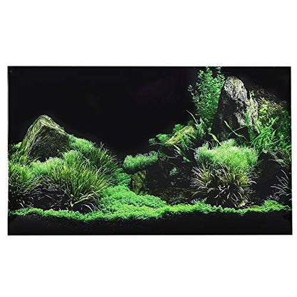 GLOGLOW Aquarium Background Sticker, Aquarium Seafloor Water Grass Background PVC Adhesive Landscape Image Fish Background Poster Sticker (91×50cm) - size: 91×50cm