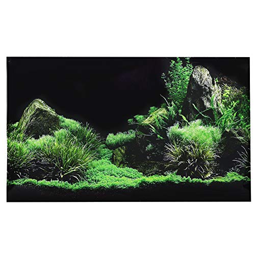 Black Aquarium Background Static Cling, Reusable PVC Fish Tank Wallpaper 24x11.8 24x15.7 30x18.1 36x19.7 48x18.1, No Glue Fish Tank Backdrop Easy to Install for Aquarium Decor - size: 122×46cm