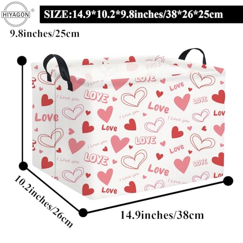 Rectangular Valentines Gift Basket - Pink Love Room Decor - color: Pink Love