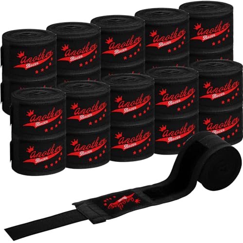 Jenaai 10 Pairs Elastic 180 Inch Boxing Hand Wraps Bulk Martial Arts Hand Wrap Wrist Wraps for Men Women Kickboxing MMA Muay Thai Boxing Wrist Protection - color: Black