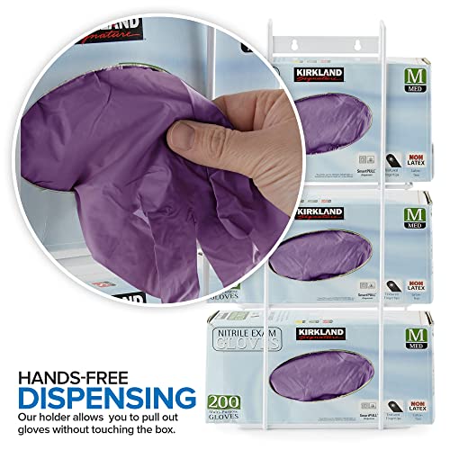 Stock Your Home (White Metal Triple Gloves Dispenser, Tissue Box Shelf, Glove Box Holder Wall Mount, For Kitchen, Cleaning Closet, Lab, Exam, or Office - size: 1 Count, style: Triple Stack