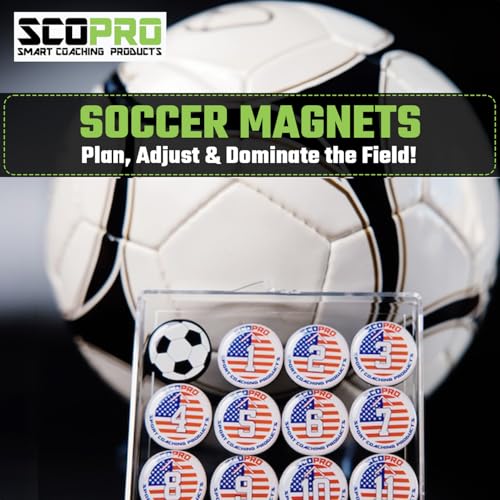 SCOPRO Soccer Coaching Magnets, Numbered Magnetic Player Markers for Soccer Coaching Board and Dry Erase Board Training, Set of 2, USA & Mexico - color: 1" Usa & Mexico