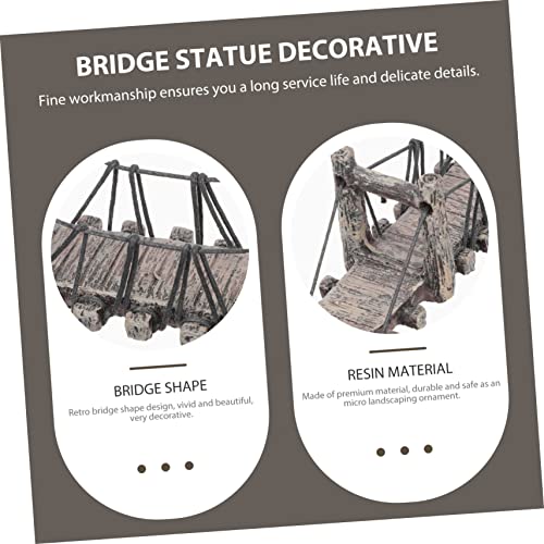STOBOK 2pcs Mini Fairy Bridge Statue for DIY Landscaping Decor Resin Bridge Shape for Bonsai Aquarium and Home Decor