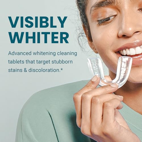 Overnight + Whitening Retainer Cleaner, Remove Stains, Discoloration, and Plaque | 4 Month Supply | Denture Cleanser with Whitening Boost,120 Tablets by M3 Naturals (Pack of 2) - size: 120 Count (Pack of 2)