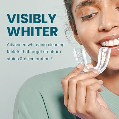 Overnight + Whitening Retainer Cleaner, Remove Stains, Discoloration, and Plaque | 4 Month Supply | Denture Cleanser with Whitening Boost,120 Tablets by M3 Naturals (Pack of 2) - size: 120 Count (Pack of 2)
