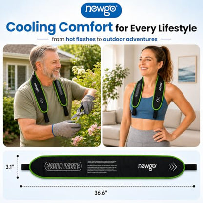NEWGO Neck Ice Wrap – 45-Min Cooling Relief for Pain & Hot Flashes | Reusable Ice Grid Design | Soft & Comfortable Fit for Swelling, Hot Weather, Office Pressure and Outdoor Sports