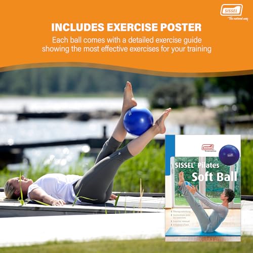 SISSEL Pilates Soft Ball Gray | 8.5 in | Phthalate- & Latex-Free PVC | for Deep Relaxation & Muscle Strengthening | 340 lbs Capacity | Includes Exercise Guide - color: Gray, size: 8.5"
