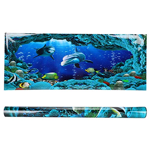 Background Poster Decorative Sea World Paintings PVC Sticker Landscape for Aquarium Fish Tank (122 * 50cm) - size: 122*50cm