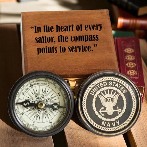 Personalized Brass Compass with Wooden Box – Custom Engraved Inspirational Compass Gift for Birthday, Wedding, Anniversary, Graduation, Retirement & Special Milestones