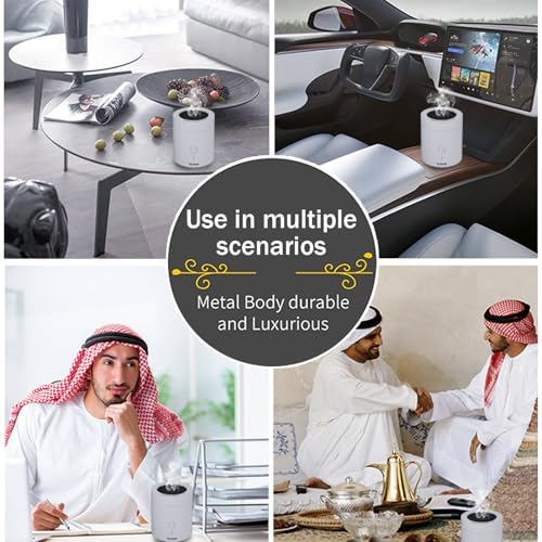 Rotating flip-top Electric Incense Burner bukhoor Portable USB Charging Smart Electronic White Aromatherapy Machine (Special Coal briquette Charcoal Fragrance Type)