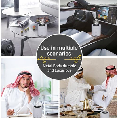 Rotating flip-top Electric Incense Burner bukhoor Portable USB Charging Smart Electronic White Aromatherapy Machine (Special Coal briquette Charcoal Fragrance Type)
