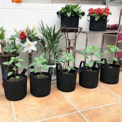 JERIA 12-Pack 25 Gallon Grow Bags, 300G Thickened Nonwoven Garden Pots,Heavy Duty Fabric Pots with Reinforced Handles - size: 25 Gallons