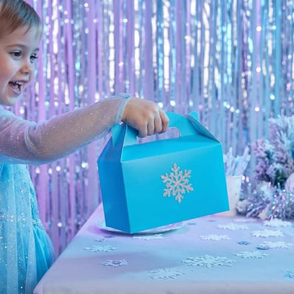 Papertide Blue Gable Box with Handles, 30 Pack 9.45×5×5 inch Sturdy Colorful Cardstock treat Boxes for Christmas Birthday Party Favors, Premium Presentation Boxes with Lids - color: Blue
