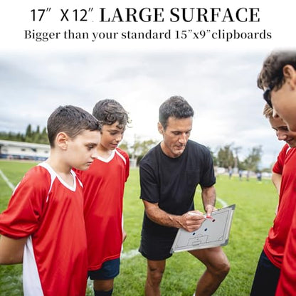 Soccer Coaching Board with Magnetic Pieces, Dry Erase Markers, Soccer Tactical Presentation Clipboard for Soccer Coaches - Durable, Magnetic, Perfect Size