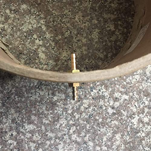 Joywayus 5 Pack 3/16" Hose Barb Thru-Bulk Head Hex Union Brass Fitting | With Flat Washer Gasket, For Water/Fuel/Air, Hose Connection, Leak-Proof Barb Connector - size: 3/16×3/16, style: 5PCS