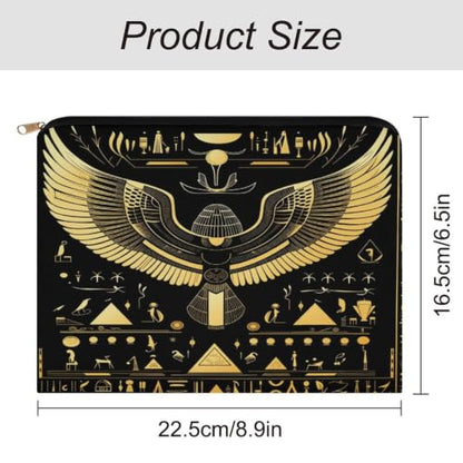 Egyptian Hieroglyphics Makeup Bag for Women, Cosmetic Pouch Travel Toiletry Organizer Bag 8.9"x6.5" Polyester - color: Egyptian Hieroglyphics-1