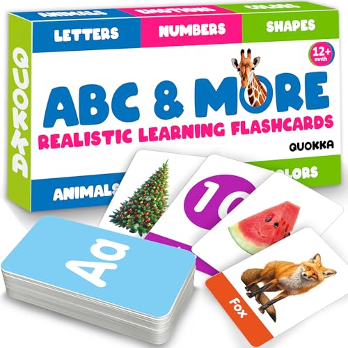 ABC Learning Flash Cards for Toddlers 1-3 - Flash Cards for Kids Ages 4-8