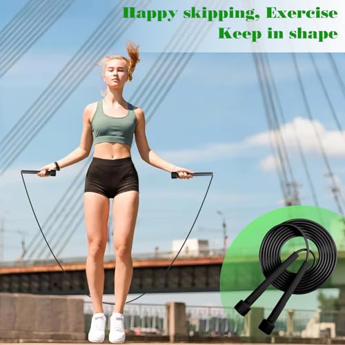 10 Pcs Jump Ropes, Adjustable Jumping Ropes, Black | Plastic Handles, Skipping Rope for Fitness Exercise, Lightweight Speed Rope for Kids Men Women