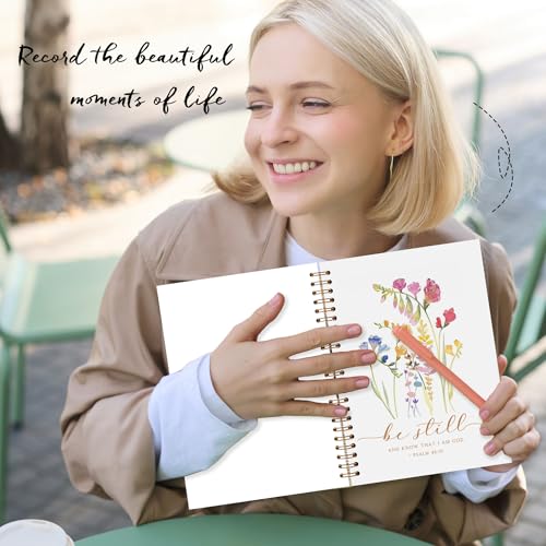 Christian Floral Spiral Notebook, Be Still and Know That I Am God Bible Verse Journal, Christian Gifts for Women, Religious Prayer Notebook Journal, 5.5x8.3 - color: Floral Christian 13