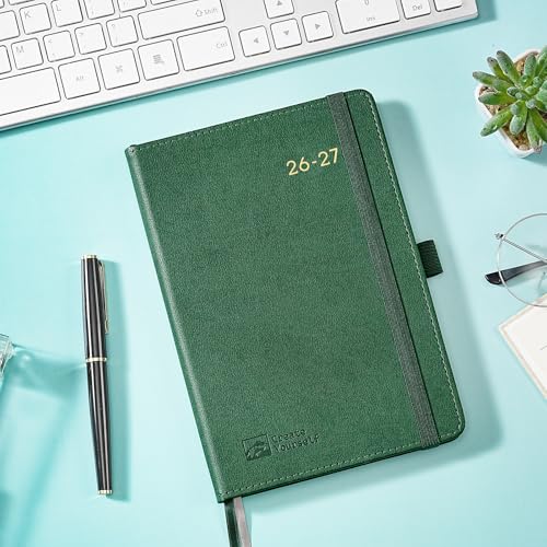 2026-2027 Planner - Academic Planner 2026-2027 Weekly Monthly Planner, July 2026 - June 2027, 5.7'' x 8.4'', Thick Paper, Leather Cover, Pen Holder, Back Pocket, Perfect Daily Organizer - Dark Green - color: Dark Green